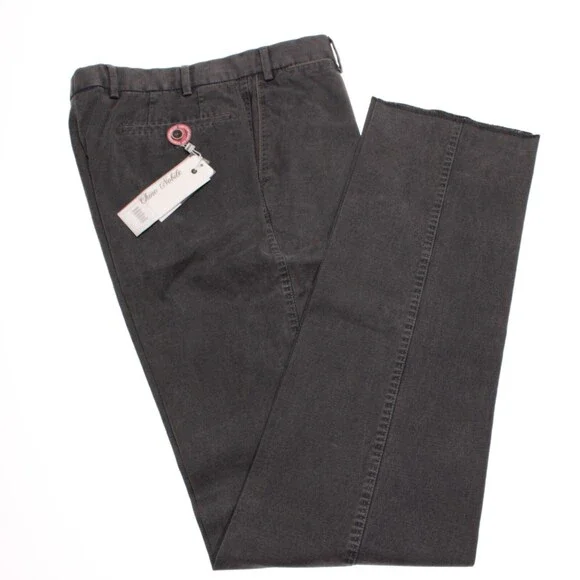 Hiltl NWT Chinos / Casual Pants Size 32 US Doyle In Solid Gray Cotton Blend